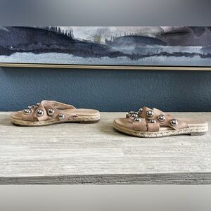 Marc Fisher Tan Sandals with Silver Accents